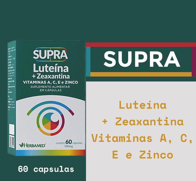 Imagem de Kit 2 Supra Luteina + Zeaxantina Vit A, C, E E Zinco 60 Capsulas