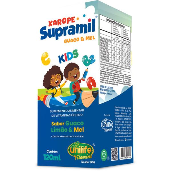 Imagem de Kit 2 Supramil Xarope Infantil Guaco Limão e Mel Unilife 120 ml