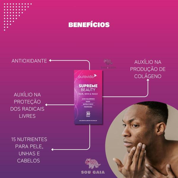 Imagem de Kit 2 Supreme Beauty Biotina Hialurônico Zibco Silício PuraVida