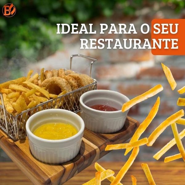 Imagem de Kit 2 Tábuas Petisqueira Com 2 Cestas Para Porção, Fritas e Pastel + Ramekins