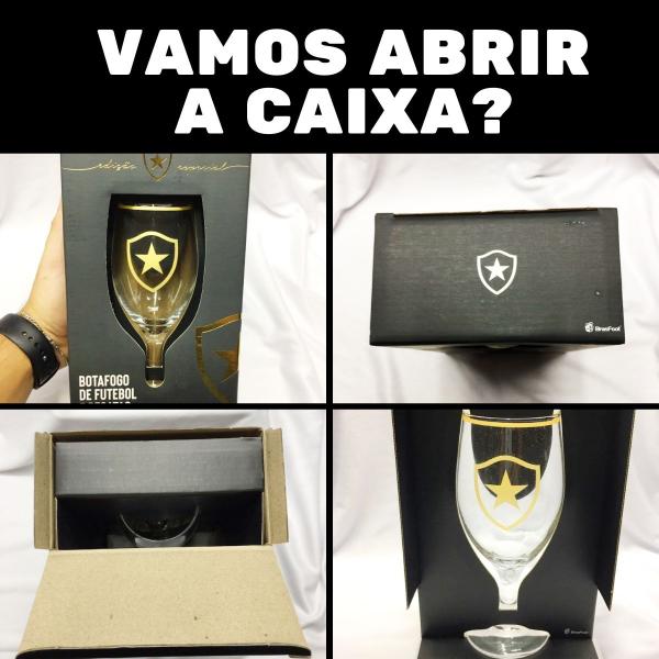 Imagem de Kit 2 Taças 330ml Vidro Time Botafogo Edição Série Ouro Selo