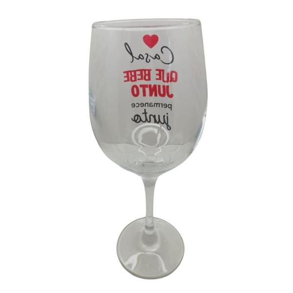 Imagem de Kit 2 Taças Frase Casal Bebe Junto Amor Personalizada Vinho