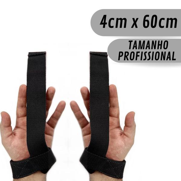 Imagem de Kit 2 Talas Straps 100% Algodão  Musculação Academia Premium