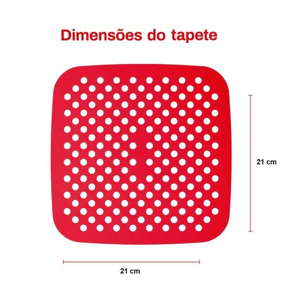 Imagem de Kit 2 Tapete Airfryer Silicone Protetor Forro Universal 21Cm