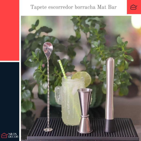 Imagem de Kit 2 Tapete Escorredor Borracha Barman Bartender Drink Copo