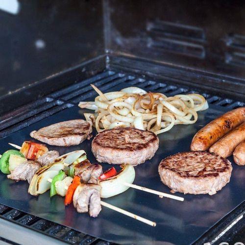 Imagem de Kit 2 Tapete Para Churrasqueira Grelhado Churrasco Mat Grill