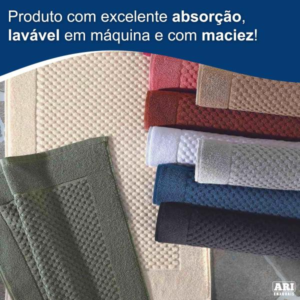 Imagem de Kit 2 Tapete Piso Para Banheiro Felpudo Atoalhado Prime 50x70 Grosso Confort Cores Chao Jacquard Macio Encorpado