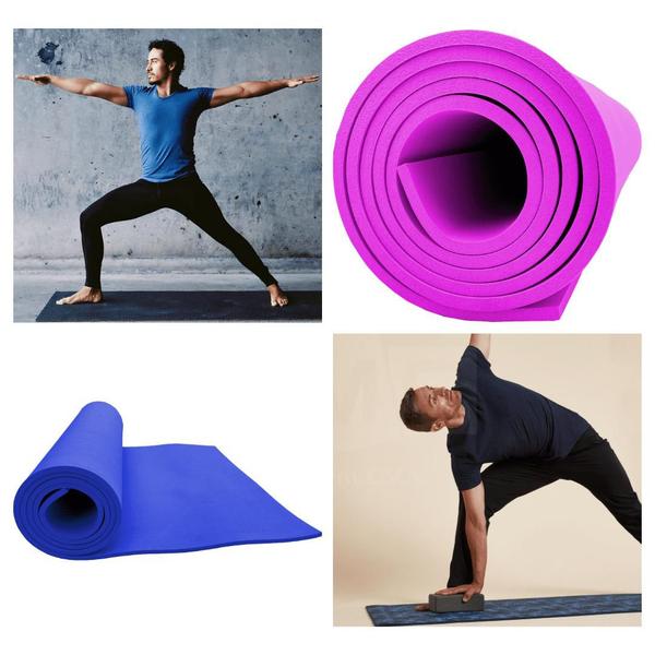 Imagem de Kit 2 Tapete yoga 180x53 alta densidade colchonete academia