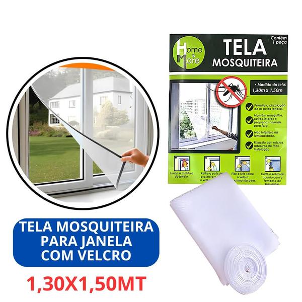 Imagem de Kit 2 Tela Mosquiteiro Protetora Com Fita Colante Janela Ajustável Contra Insetos Dengue Mosquitos