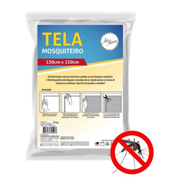 Imagem de Kit 2 Tela Rede Mosquiteiro Janela Inseto Pernilongo + Fitas