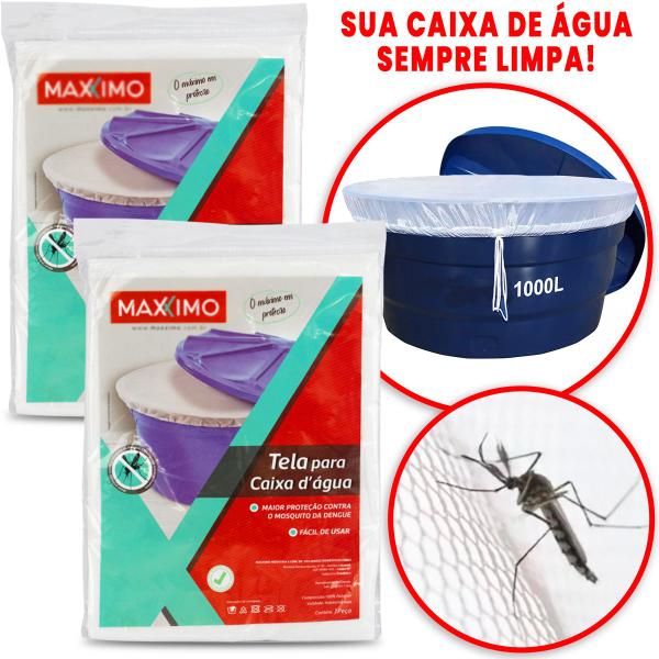 Imagem de Kit 2 Tela Tampa Capa Para Caixa Dágua 1000 Lt Sem Dengue Sujeiras