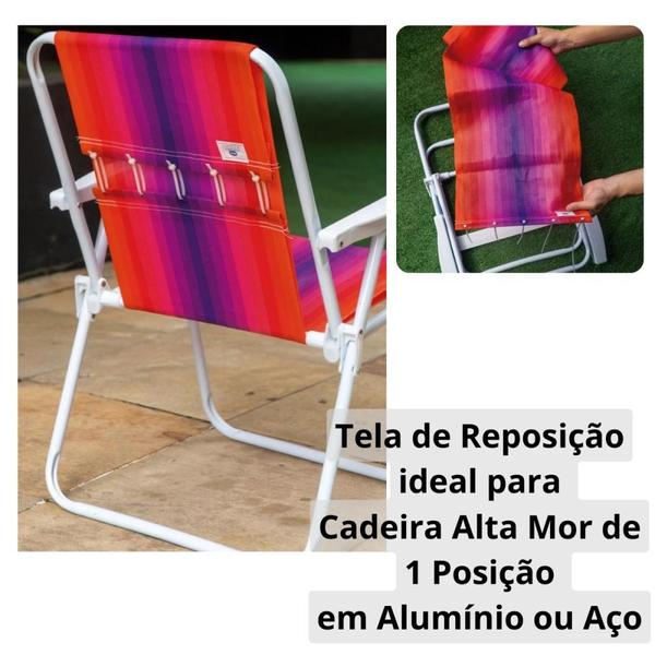 Imagem de Kit 2 Telas de Reposicao para Cadeira de Praia Alta  Mor 