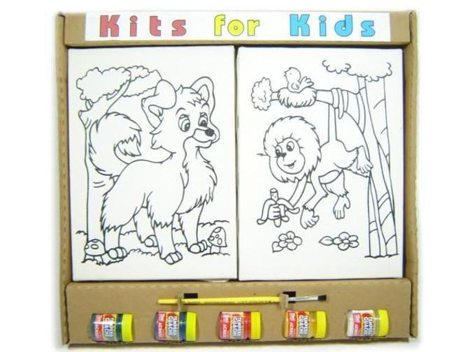 Imagem de Kit 2 Telas - Lobo-Guará Mico-Leão Kits For Kids