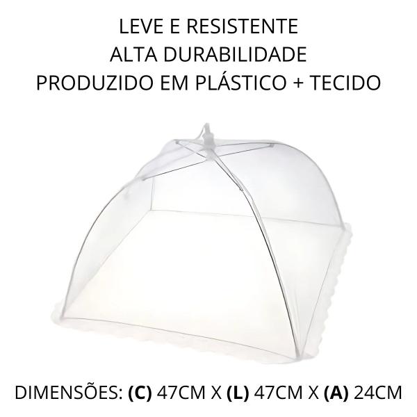 Imagem de Kit 2 Telas Mosquiteiro Rede Tule Protetor De Alimentos 47cm