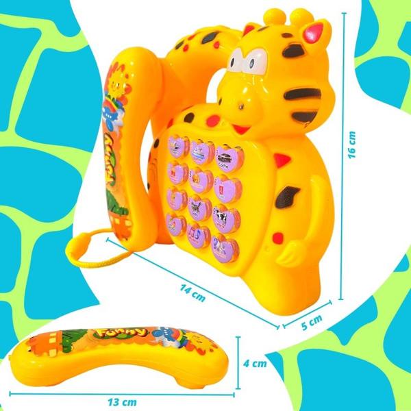 Imagem de Kit 2 Telefone Musical Infantil Girafa Brinquedo Educativo F114