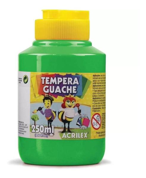 Imagem de Kit 2 TEMPERA GUACHE - 250ml - BRANCO e VERDE FOLHA - 02025519/ 02025510