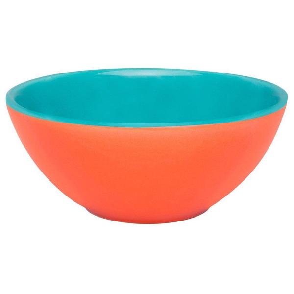 Imagem de Kit 2 Tigelas Bowl Bicolor Laranja e Verde Oxford Cerâmica 600Ml