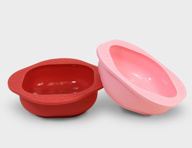 Imagem de Kit 2 Tigelas Silicone Marcus & Marcus Vermelho e Rosa