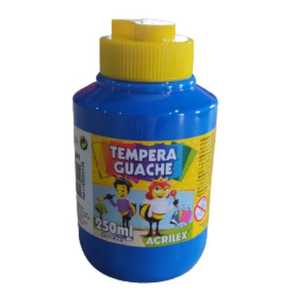 Imagem de Kit 2 Tinta Tempera Guache Escolar Azul 250ml Acrilex