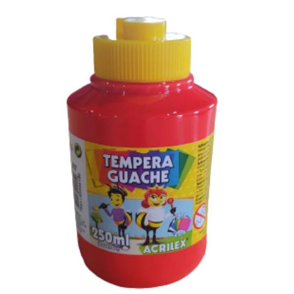 Imagem de Kit 2 Tinta Tempera Guache Escolar Vermelho 250ml Acrilex