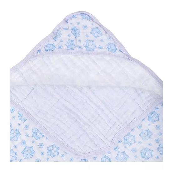 Imagem de kit 2 Toalha Banho Bebe Recem Nascido Soft 85cm x 85cm Menino AZUL