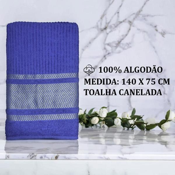 Imagem de Kit 2 Toalhas de Banho Canelada Atenas 140cm x 75cm