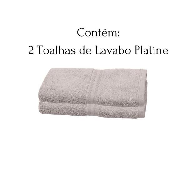 Imagem de Kit 2 Toalhas de Lavabo Buettner Fio Egípcio Platine 30x50cm