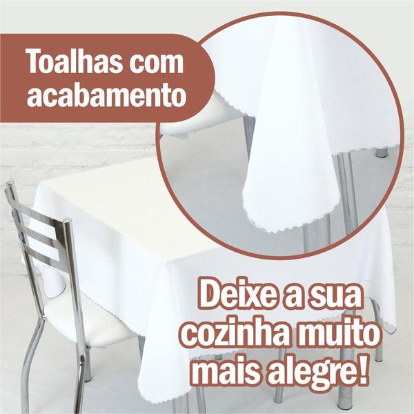 Imagem de Kit 2 Toalhas de Mesa Quadrada 4 Lugares 1,40 x 1,40 Lisa