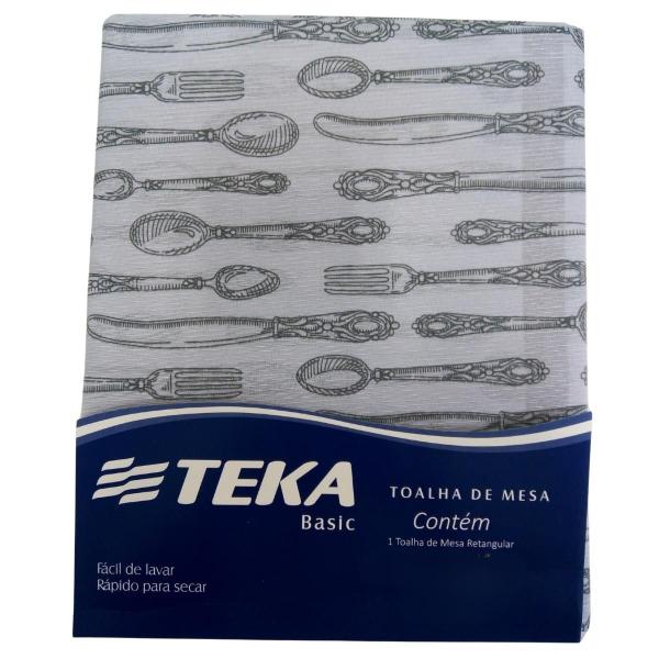 Imagem de Kit 2 toalhas de mesa teka basic retangular 6 lugares 140 x 210 cm