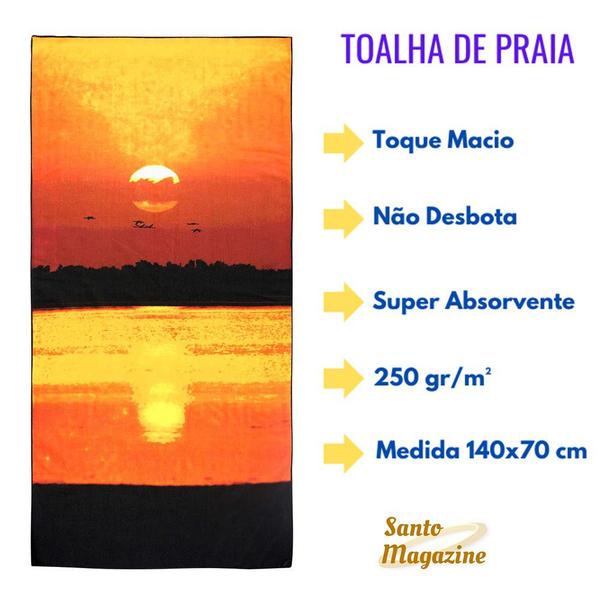 Imagem de Kit 2 Toalhas de Praia Aveludada 250 gr/m² Medida 140cmx70cm Estrela e Simba Realce Premium - Sultan