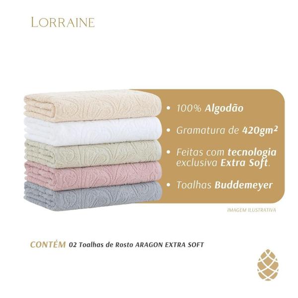 Imagem de Kit 2 Toalhas De Rosto Aragon Extra Soft Buddemeyer 48X80 Cm