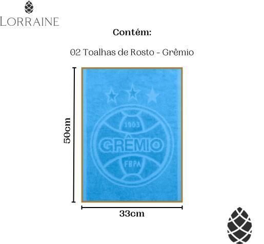 Imagem de Kit 2 Toalhas de Rosto Jacquard Buettner Grêmio Azul