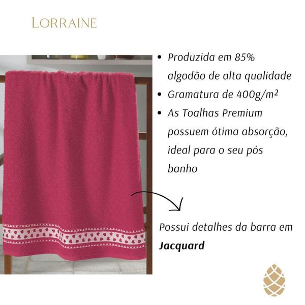 Imagem de Kit 2 Toalhas De Rosto Jacquard Premium Dhler 50X80 Coração