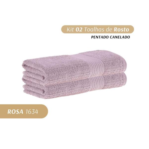 Imagem de Kit 2 Toalhas De Rosto Penteado Canelado Buddemeyer 48X85Cm