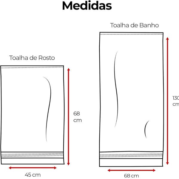 Imagem de KIT 2 Toalhas Monarca - Banho e Rosto Grande Macia 100% Algodão Seca Rápido Ótima Absorção  Gramatura: 340g/m²