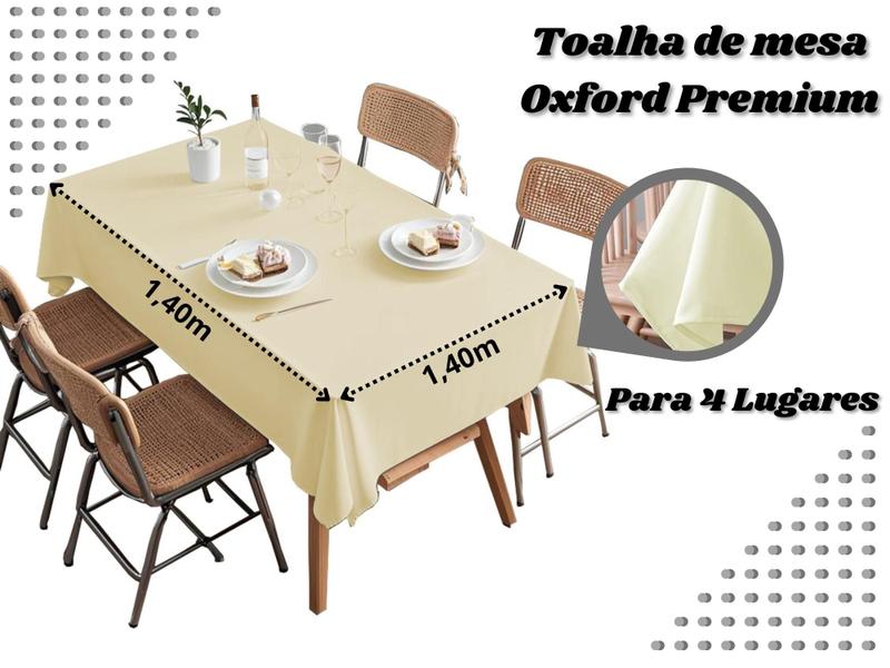 Imagem de Kit 2 Toalhas Oxford Prime Para 4 Lugares 1,40m x 1,40m Quadrada