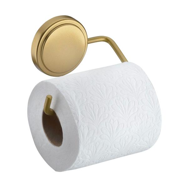 Imagem de Kit 2 Toalheiros Suporte Papel Higiênico Gancho Multiuso Adesivo Dupla Face Banheiro Dourado - Future