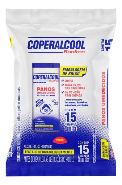 Imagem de Kit 2 Toalhetes Coperalcool Álcool 70 Clássico pacote 15un