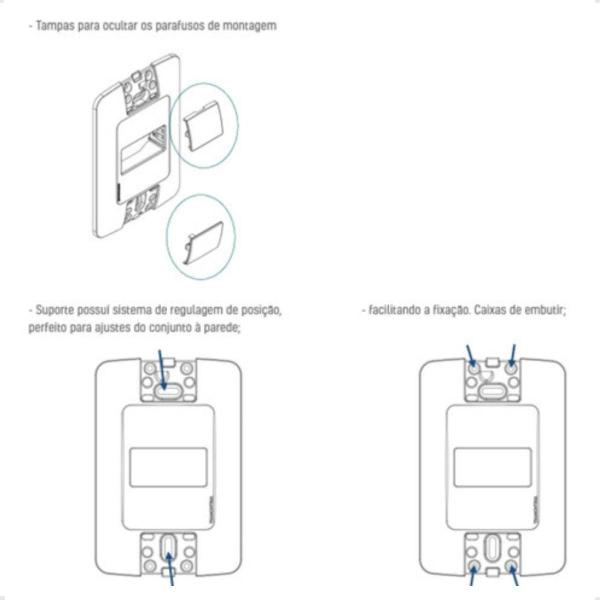 Imagem de Kit 2 Tomada Simples 20A 4X2 Embutir Aria Tramontina