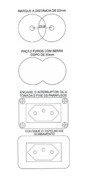 Imagem de Kit 2 Tomadas Usb Charger 1 Saídas P/Moveis Margirius Branca