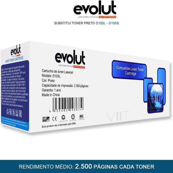 Imagem de Kit 2 Toner Compatível D105S D105L MLT-D105 5000pags Evolut para SCX-4600 4623, ML-1910 1911 1915 2580 2525 CF-650