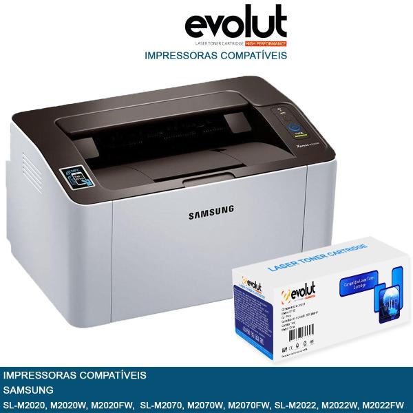 Imagem de Kit 2 Toner Compatível D111 D111s MLT-D111S Evolut SL-M2020, M2020W, M2020FW M2070, M2070W, M2070FW, M2022, M2022W