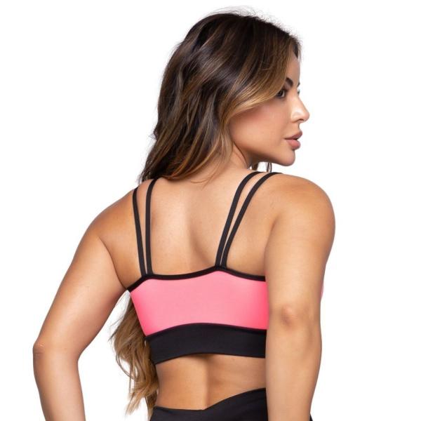 Imagem de KIT 2 Top Academia Feminino Com Tela Tops Fitness Exercício Funcional Musculação Esportes Top Esportivo