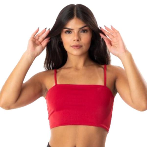 Imagem de Kit 2 Top De Academia Feminino Cropped Fitness Sem Bojo Faixa Alcinha Casual Treino Básico