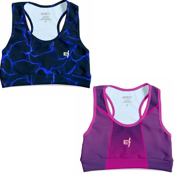 Imagem de Kit 2 Top Para Ginástica Cropped Feminino Treino Ginástica Confortável Estilo Elegância Fitness