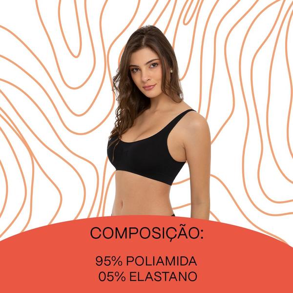 Imagem de Kit 2 Top Trifil Liso Esportivo Feminino Adulto Sem Bojo Sem Aro Modelo Para Academia Corrida Dança