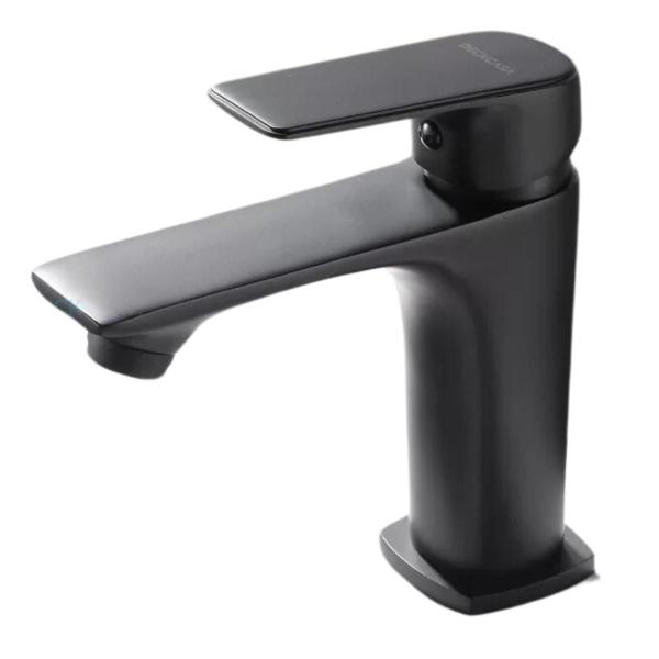 Imagem de kit 2 torneira monocomando banheiro lavabo preto fosco metal