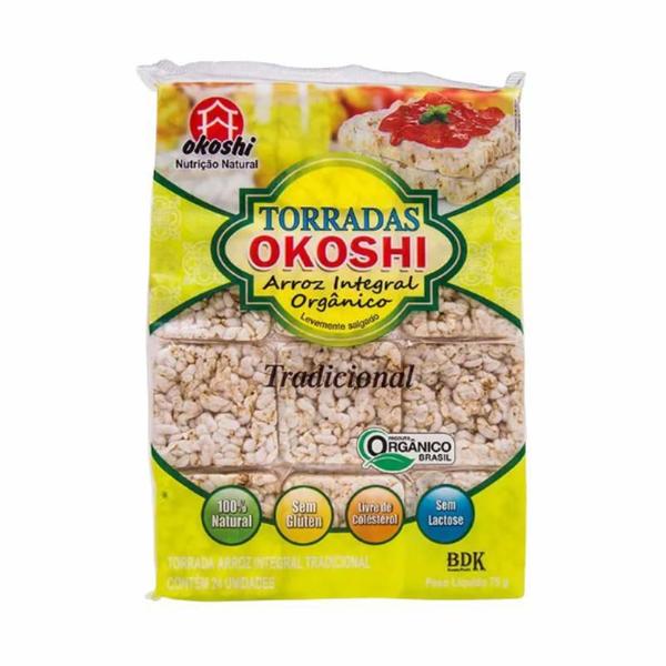 Imagem de Kit 2 Torrada De Arroz Integral Orgânica Okoshi 75G