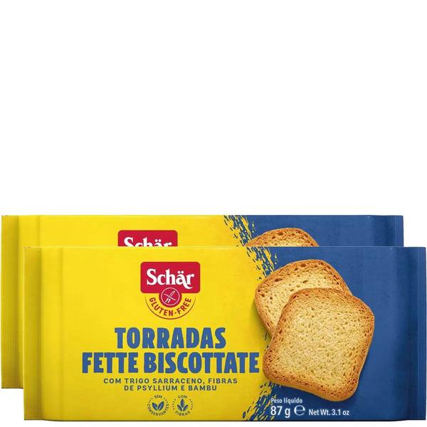 Imagem de Kit 2 Torradas Fette Biscottate Schar com Fibras 87g