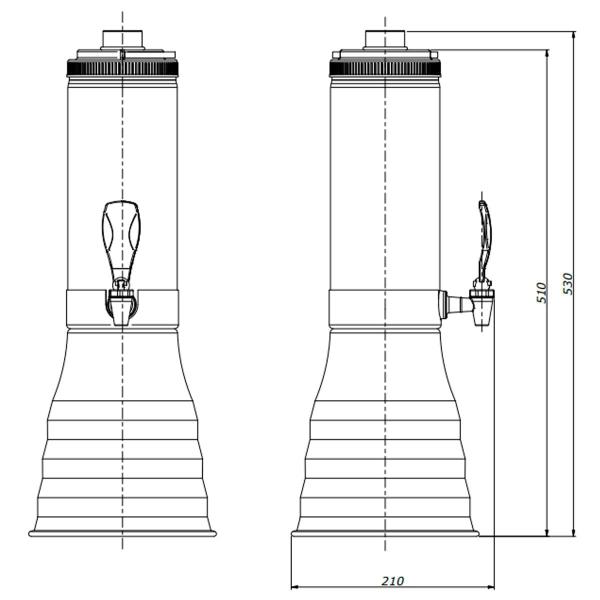 Imagem de Kit 2 Torres De Chop Alum Portatil 2l Base Giratória Várias Cores